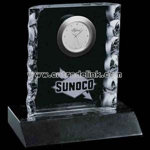 crystal clock with chipped edges