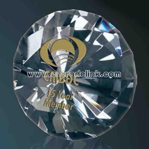 crystal diamond shaped paperweight
