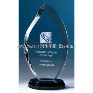 crystal flame shaped award