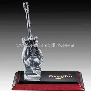 crystal guitar musical figurine