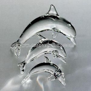 crystal leaping dolphin sculpture