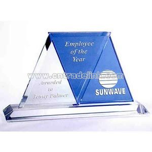 crystal triangle shape award