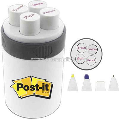 cylinder shaped plastic container with with 5 refills