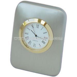 desk clock with gold trim