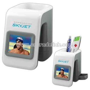 digital frame desk caddy clock