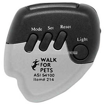 digital pedometer with red LED light and top view display