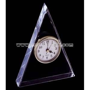 glass triangle shape award clock