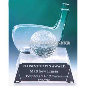 golf ball crystal award