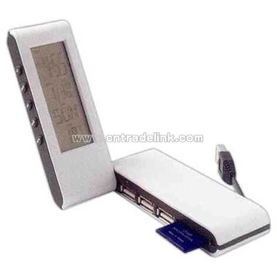 hub,clock,card reader,thermometer