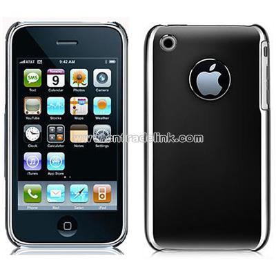 iPhone 3G 3GS Hard Plastic Case with Chrome Black Finish