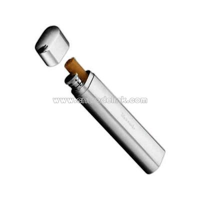 integrated 2 oz. stainless steel flask with screw-on lid