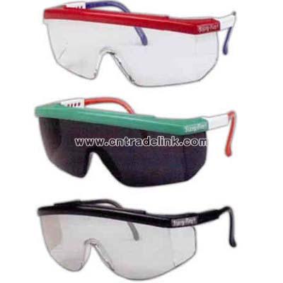 lightweight nylon framed protective eyewear with adjustable temples