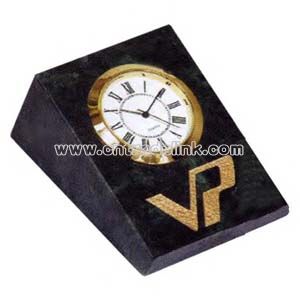 marble wedge shape desk clock