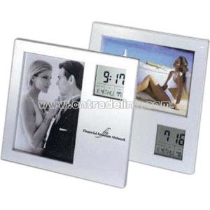 picture frame with clock&thermometer