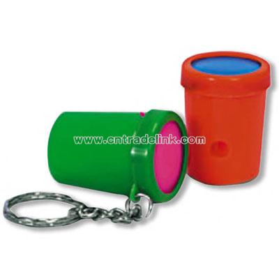 plastic cylinder mini air blaster strong whistles key chain