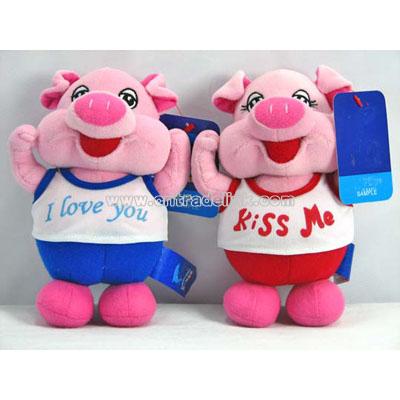 plush sport valentine pig