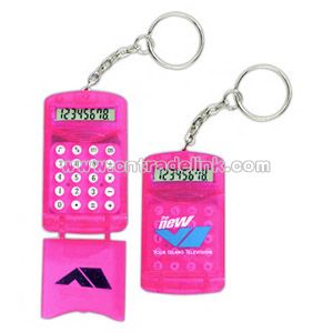 portable cell phone style flip-top protector calculator with keychain