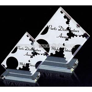 rectangle crystal glass award