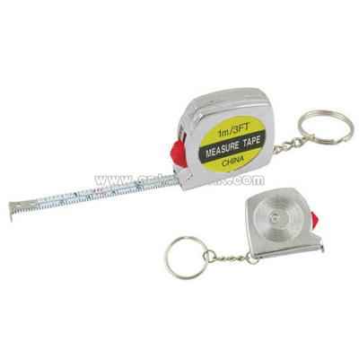 retractable mini tape measure with a split ring