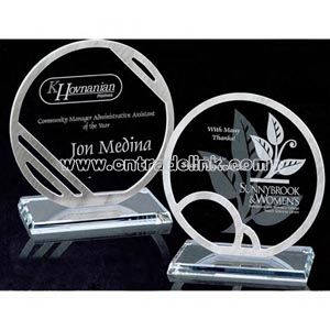 round crystal trophy