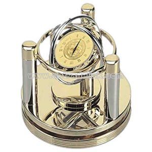 silver desk clock