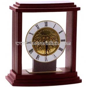 solid birch-wood desk clock
