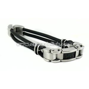 stainless steel & rubber bracelet
