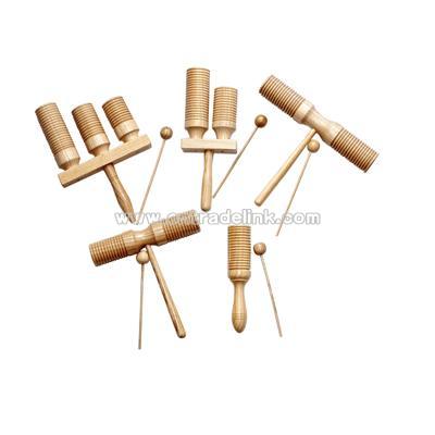 wood agogo with mallet