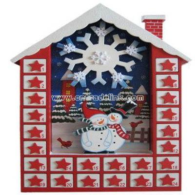 wooden christmas calendar with music